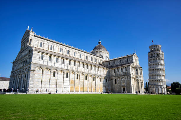 Pisa Cathedral and Leaning Tower, Pisa, Italy on a sunny autumn morning.