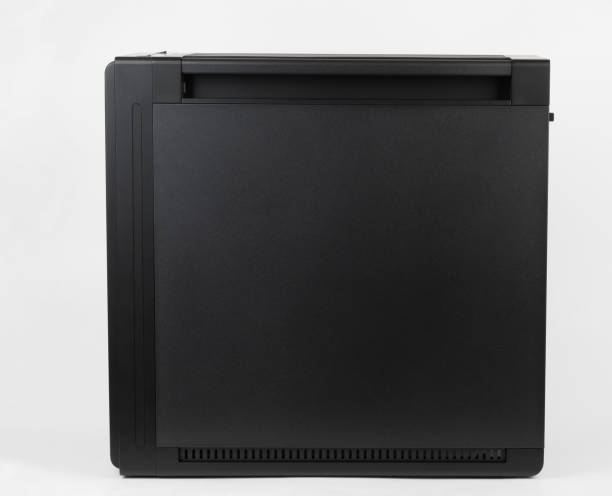 istock Side view of empty  big tower, PC case, chassis,  studio shoot on white background. 2198579310