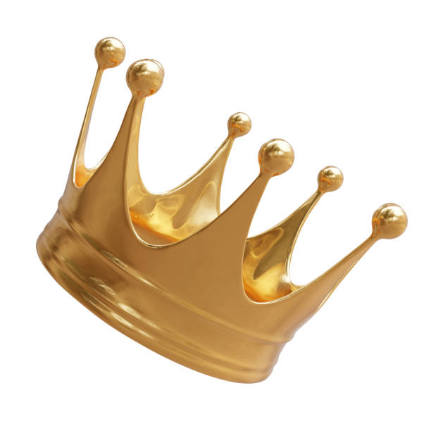 istock Golden crown isolated on white, Royal king queen symbol 2198581603