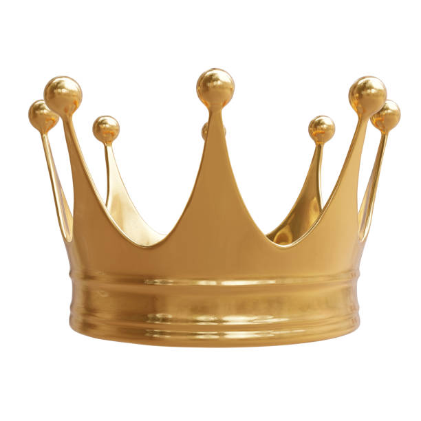 istock Golden crown isolated on white, Royal king queen symbol 2198581609