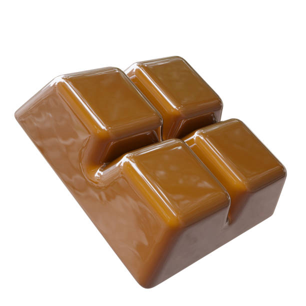 Broken Chocolate Bar on white background