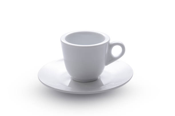 istock Classic white espresso cup and saucer on a white background 2198583577