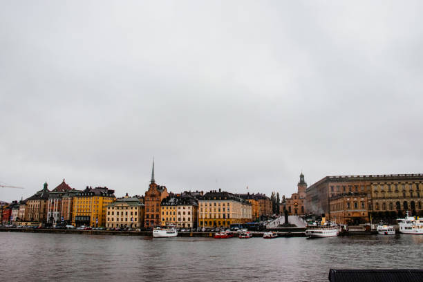 A panoramic view of Stockholm's cityscape along the water.