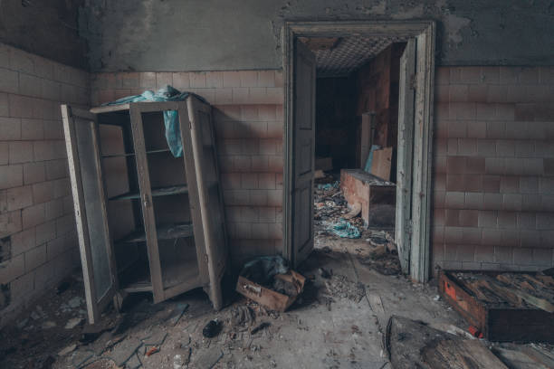 istock Old creepy dirty abandoned hospital 2198590053