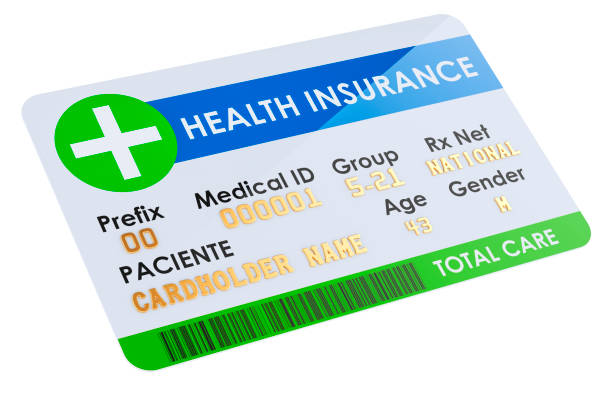 Health Insurance Card, plastic card. 3D rendering isolated on white background