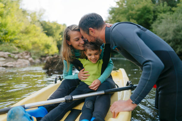 istock Family kayaking on the river 2198590682