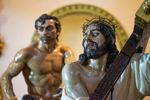 Image of the Fall, in the church, prepared for procession, of Calasparra in Murcia, on March 28, 2024