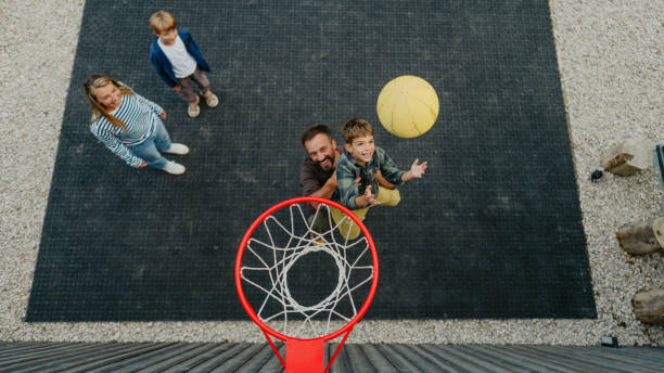 Playing basketball together