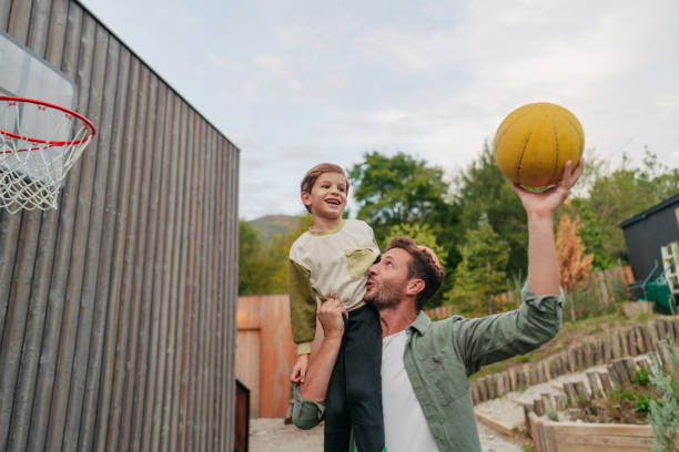 Playing basketball with my dad