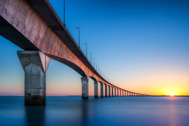 istock Breathtaking view of Pont de ile de Re at sunset 2198599061