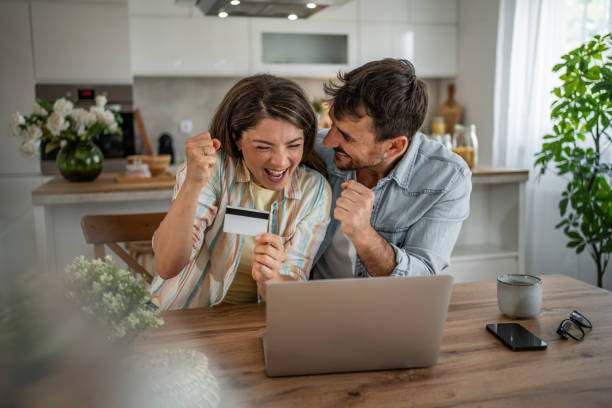 istock Partners sharing the excitement of a perfect online purchase 2198600517