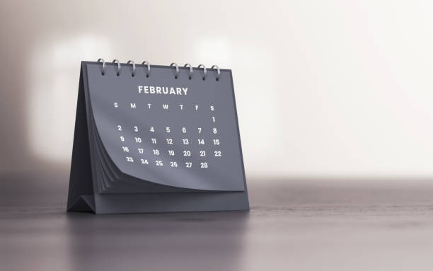 istock February 2025 Realistic Gray Desk Calendar 2198601544