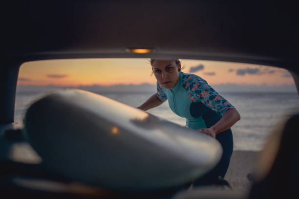istock Getting ready to catch the waves at dawn. 2198602731