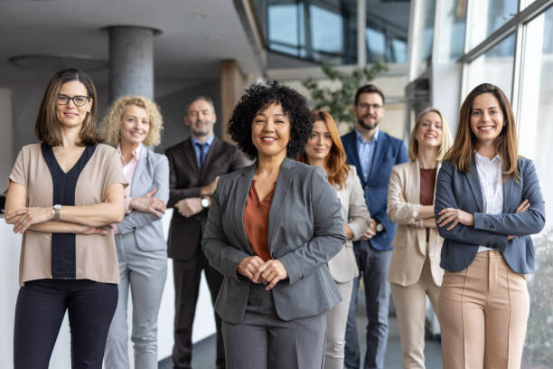 istock Confident business women and men ready for collaboration 2198603034