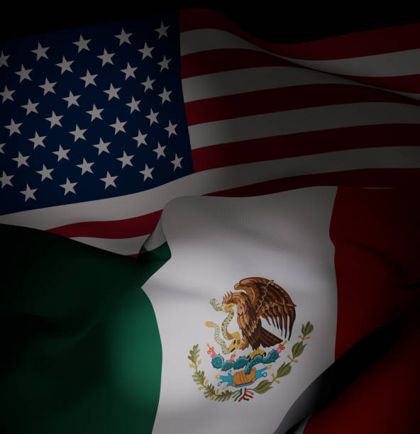 istock Flags of USA and Mexico 2198620844