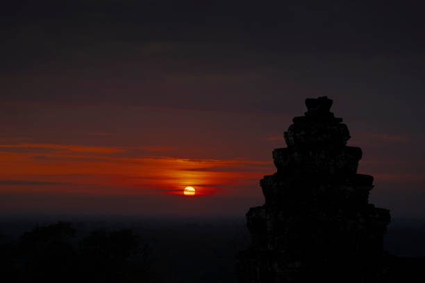 Ancient Hindu Temple at Sunrise in the Angkor Wat temple complex in Siem Reip, Cambodia