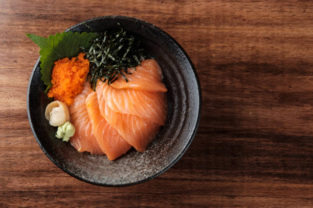 Salmon don Sashimi Served with Rice