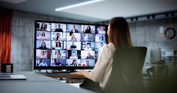 istock Female HR professional setting up online webinar 2198632520
