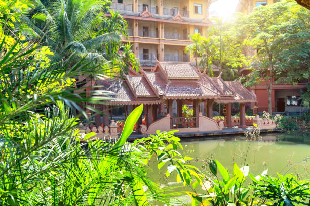 Dai-style architecture in Xishuangbanna, Yunnan, China.