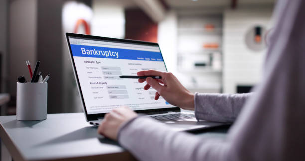 istock Bankruptcy lawyer filling form 2198633800