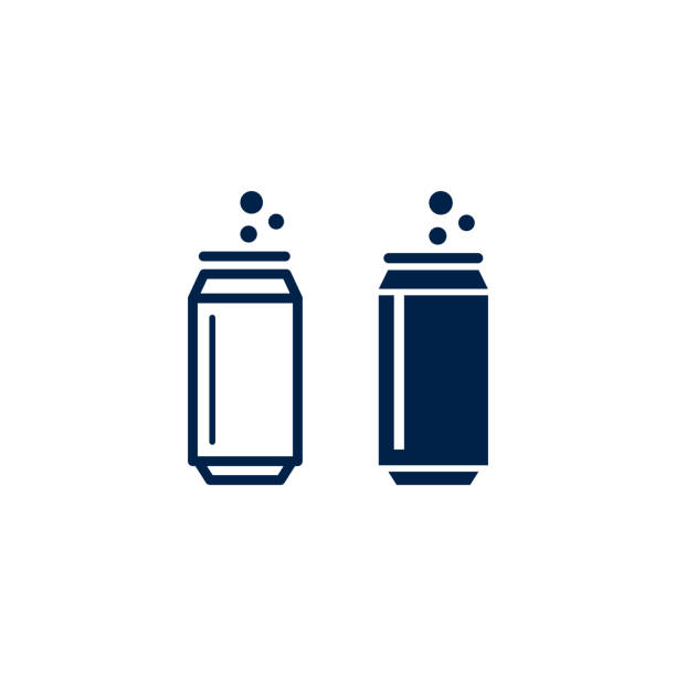 illustrations, cliparts, dessins animés et icônes de ensemble d’icônes vectorielles de canette de soda. boisson à la bière, illustration de récipient de cola. - boîte en fer blanc