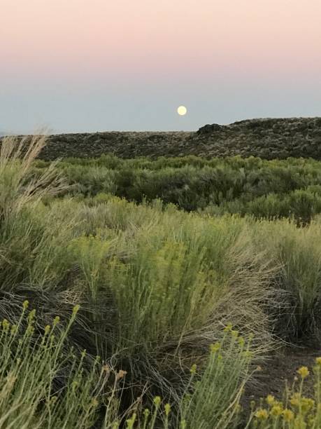 istock Moon Rising at Sunset over Desert Mountain 2198638526