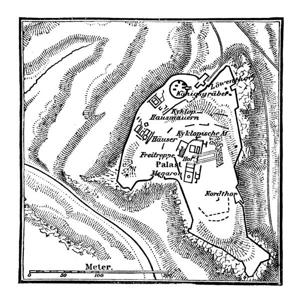 istock Plan of the citadel of Mycenae 2198639377