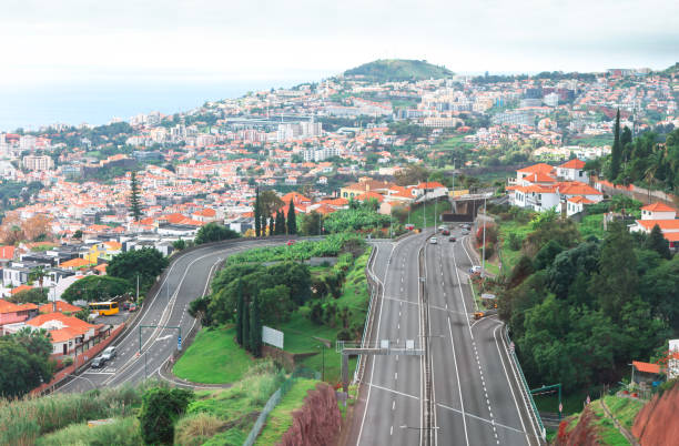 istock Scenic view of Madeira highway with multiple lanes 2198640021