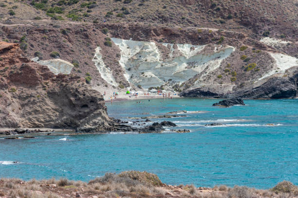 istock steep beach in the middle of a volcanic landscape 2198642416
