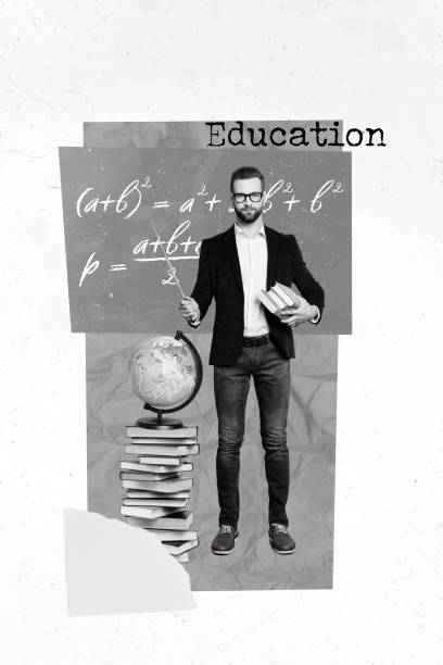 istock Creative education ukrainian teacher man formal clothes concept hold pointer geography lesson near maths formulas isolated on white background 2198642547