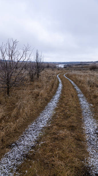 istock A Beautiful Winding Path That Takes You Through A Serene Winter Landscape Setting 2198647369