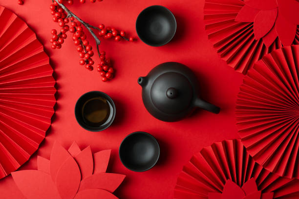 istock Concept of tea, asian tea, top view 2198648701