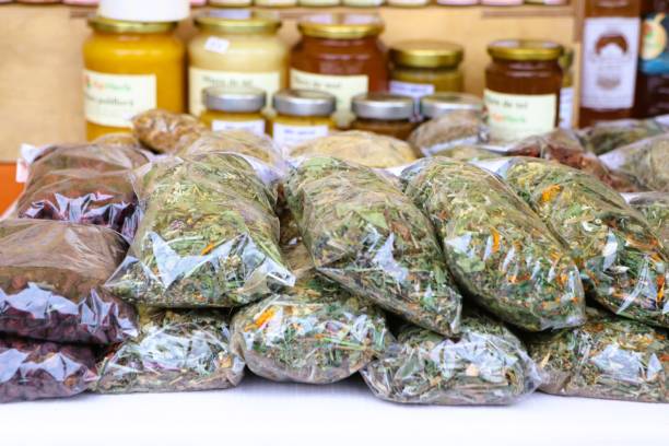istock Explore Aromatic Herbal Spices Available at the Vibrant Market Stall for Culinary Delights 2198658570