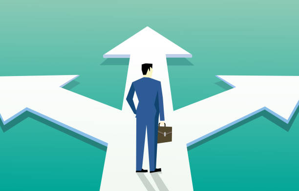 istock Businessman to choose the right way to success, multiple road sign, business decision making, career path  llüstrasyon 2198659241