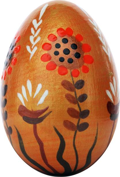istock Floral-inspired golden Easter egg with red blossoms 2198669381