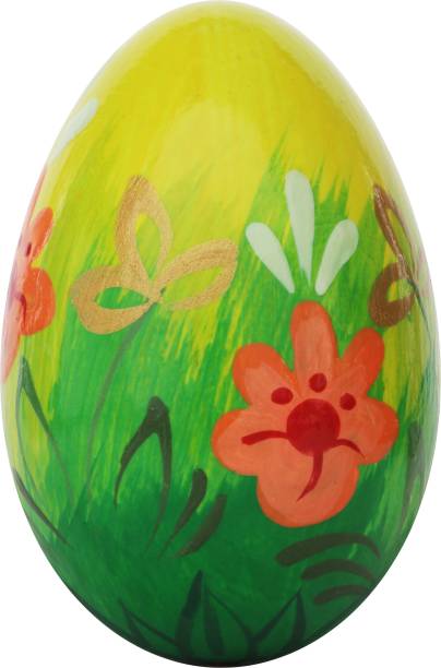istock Yellow and green Easter egg with floral accents 2198669386