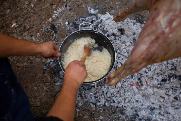 istock Buttered rice pilaf cooked over a campfire 2198670300