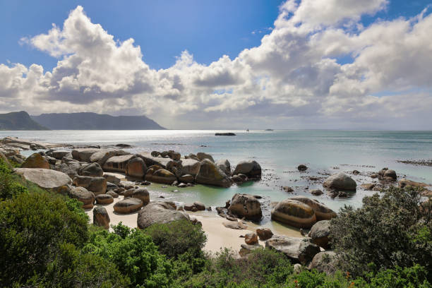 istock seascape from boulders beach with rocks and sand in summer 2198671737