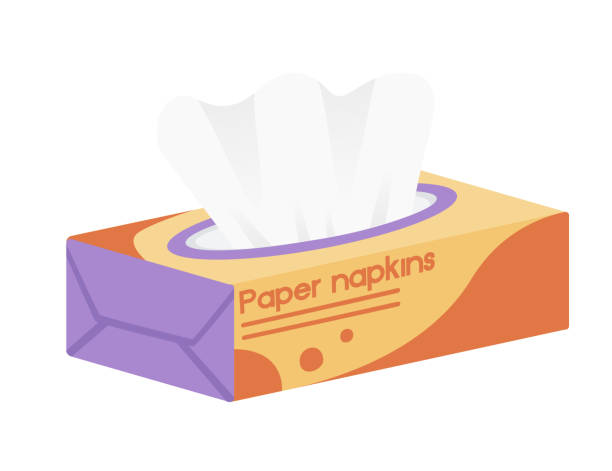 istock Box of white paper tissue or disposable napkin vector illustration isolated on white background 2198682252