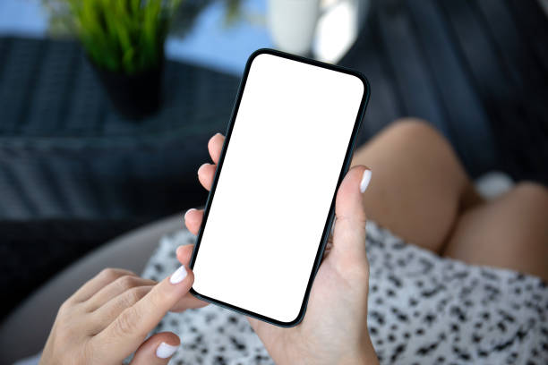 istock female hands hold phone with isolated screen background cafe office 2198686074