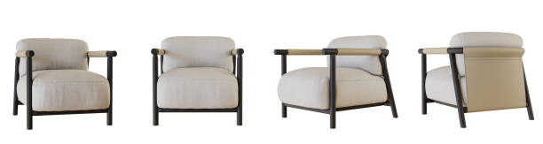istock Armchair set isolated on white background. 3D render. 2198686587