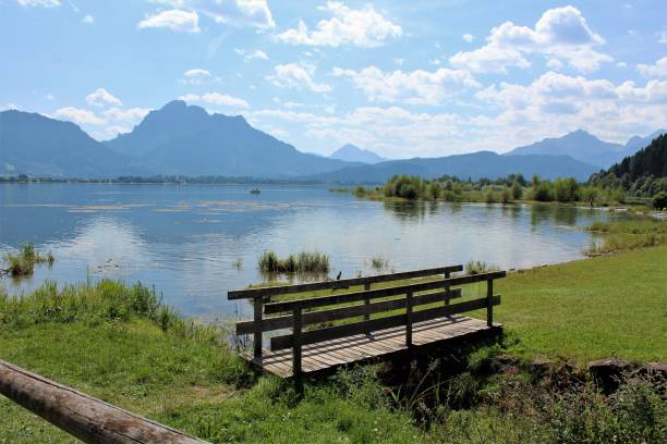 The Forggensee Lake is a reservoir located north of Fuessen in the Allgaeu region in Bavaria, Germany.