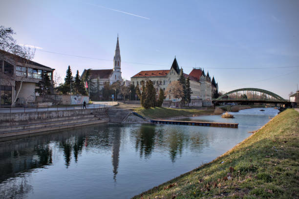 istock Picturesque urban riverside 2198689742