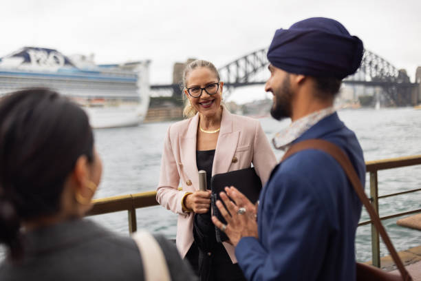 istock Business Professionals Networking in Sydney with Iconic Harbor Views 2198689816