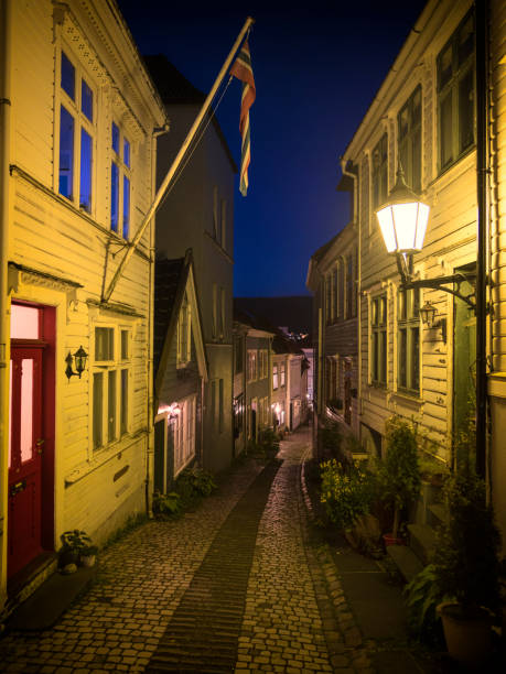 istock Bergen street at night Norway 2198691131