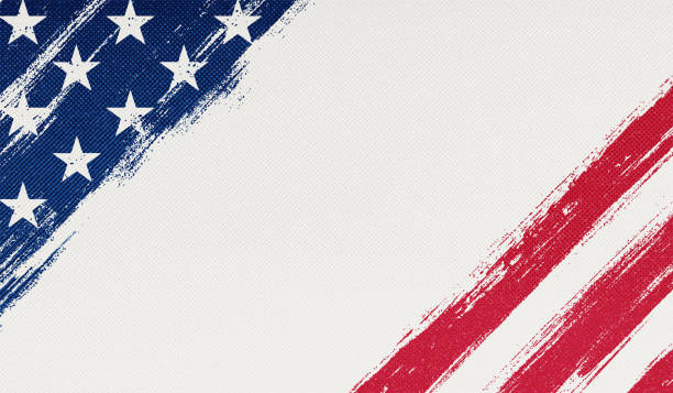 Painted and textured American Flag. Grunge American flag.