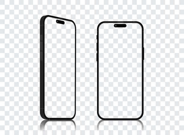 ilustraciones, imágenes clip art, dibujos animados e iconos de stock de conjunto de maquetas de teléfonos inteligentes: transparente con trazado de recorte para png aislado, ideal para banners de aplicaciones de productos, infografías y diseño de sitios web comerciales - número 16