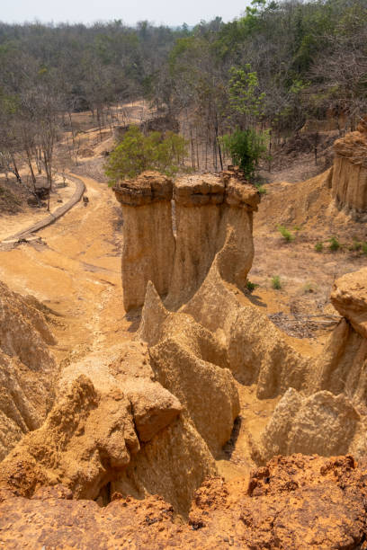 istock Stunning rock formations at Phae Mueang Phi Forest Park in Phrae, Thailand 2198694816
