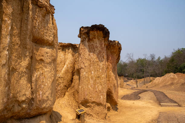 istock Stunning rock formations at Phae Mueang Phi Forest Park in Phrae, Thailand 2198694878