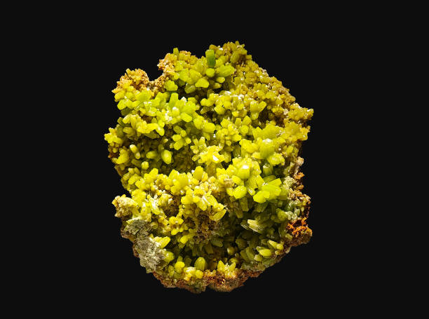 istock Close-Up View of Pyromorphite Crystals on Dark Background 2198695936